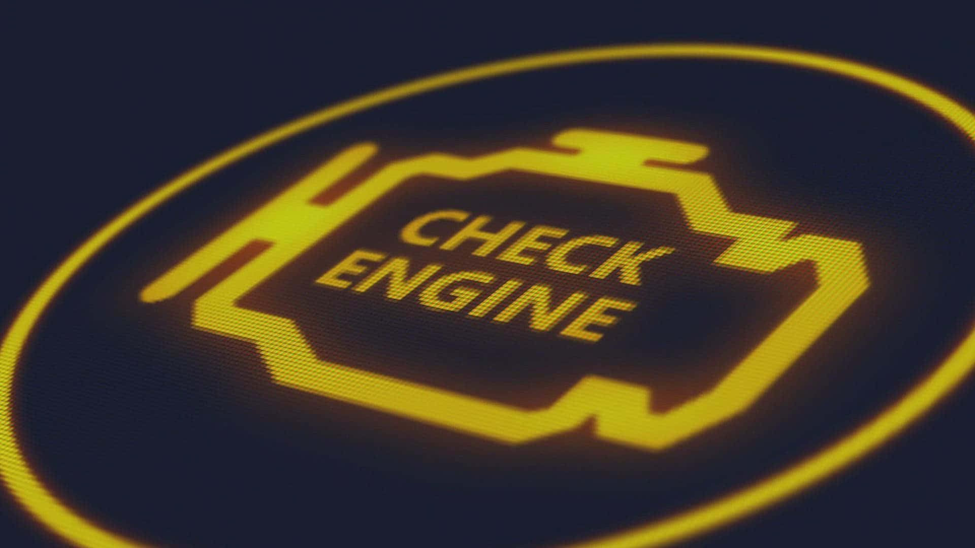 Check Engine Light On A Black Background