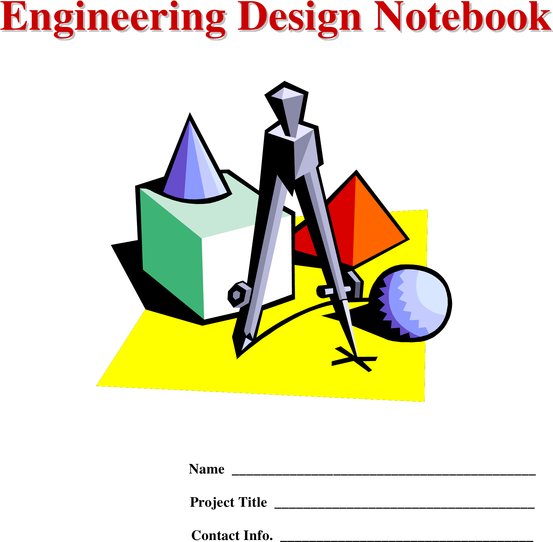 Engineering Design Notebook Cover PNG