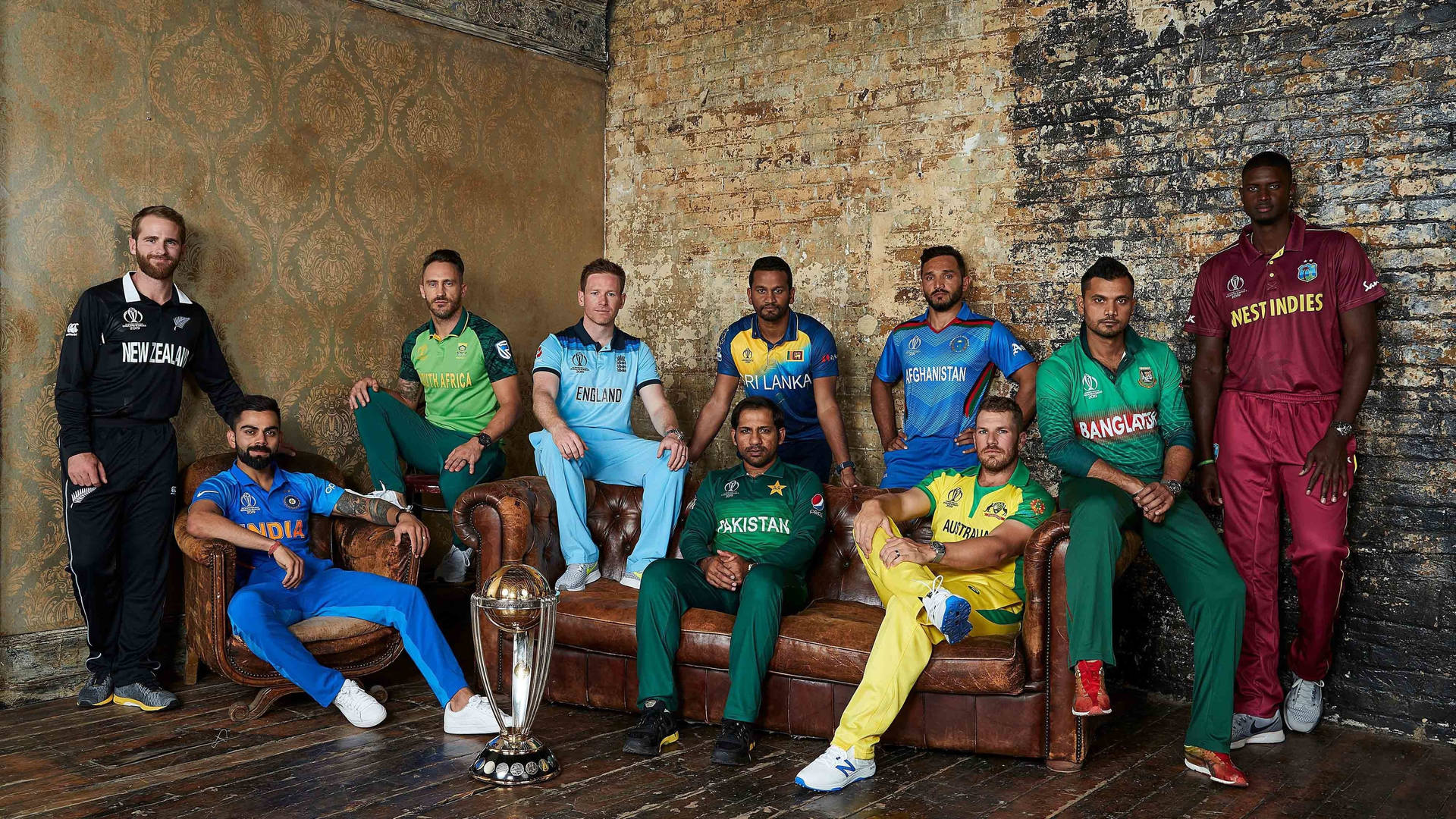 England Cricket med andre Cricket-hold Wallpaper