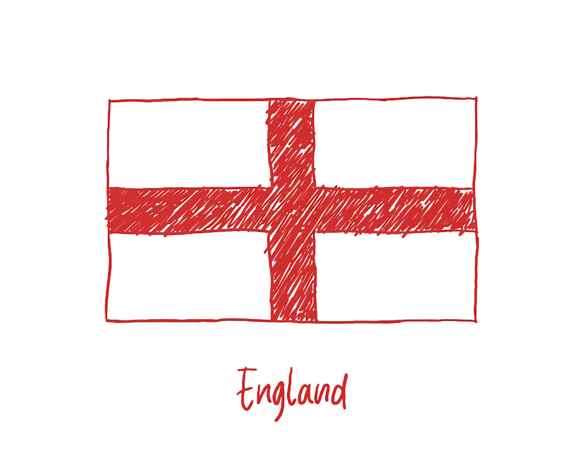 England Flag Scribble Art Wallpaper