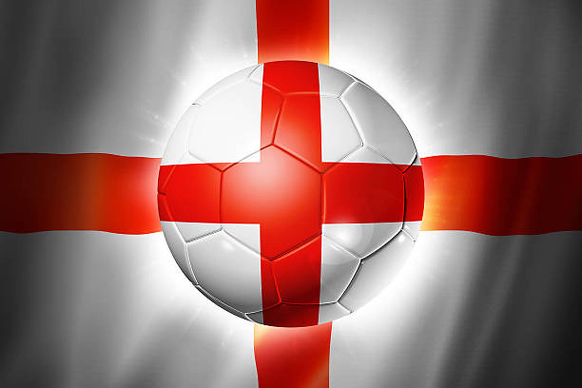 Bandeirada Inglaterra Com Futebol. Papel de Parede
