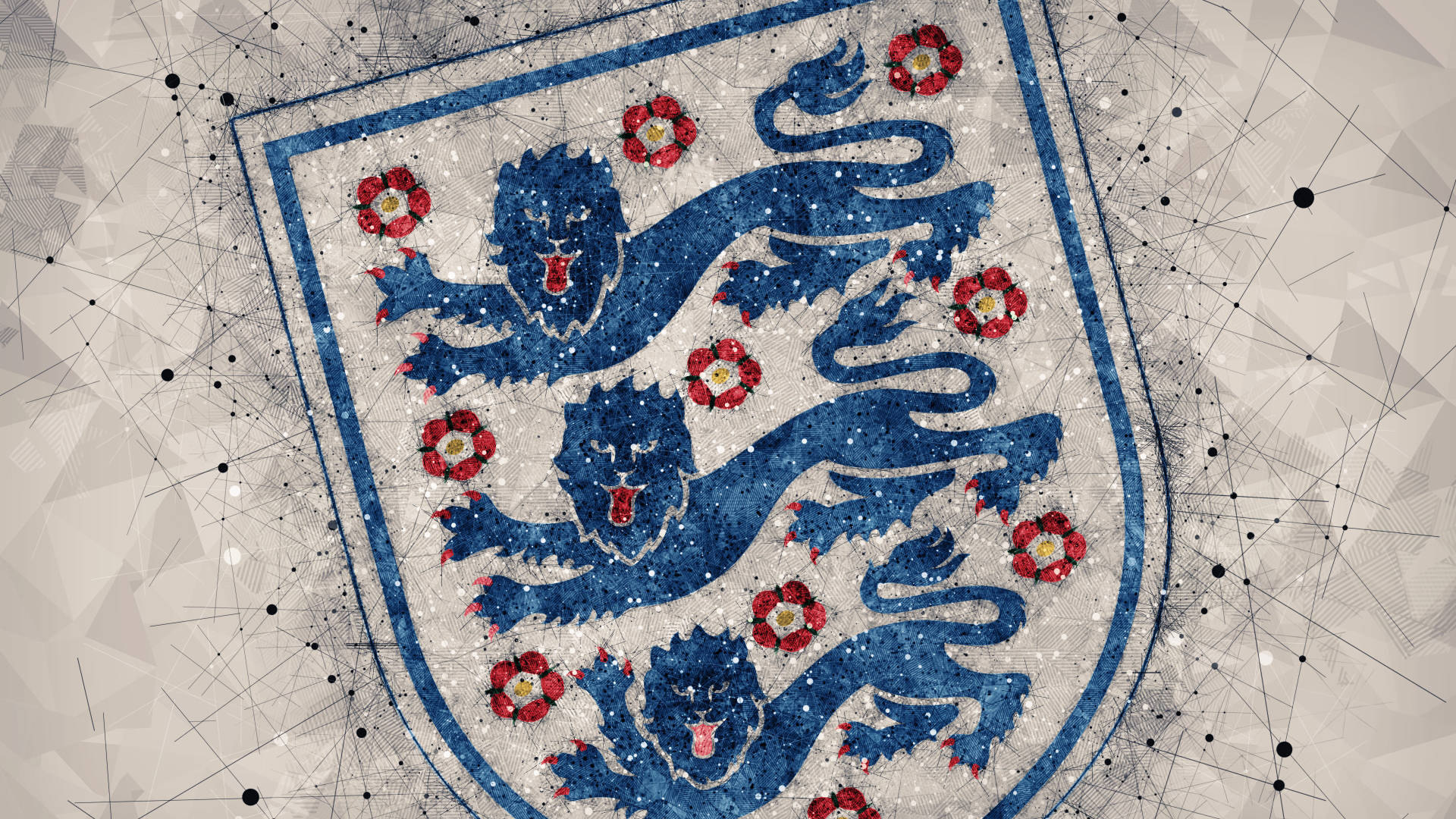 England Fodbold Geometriske Linjer Wallpaper