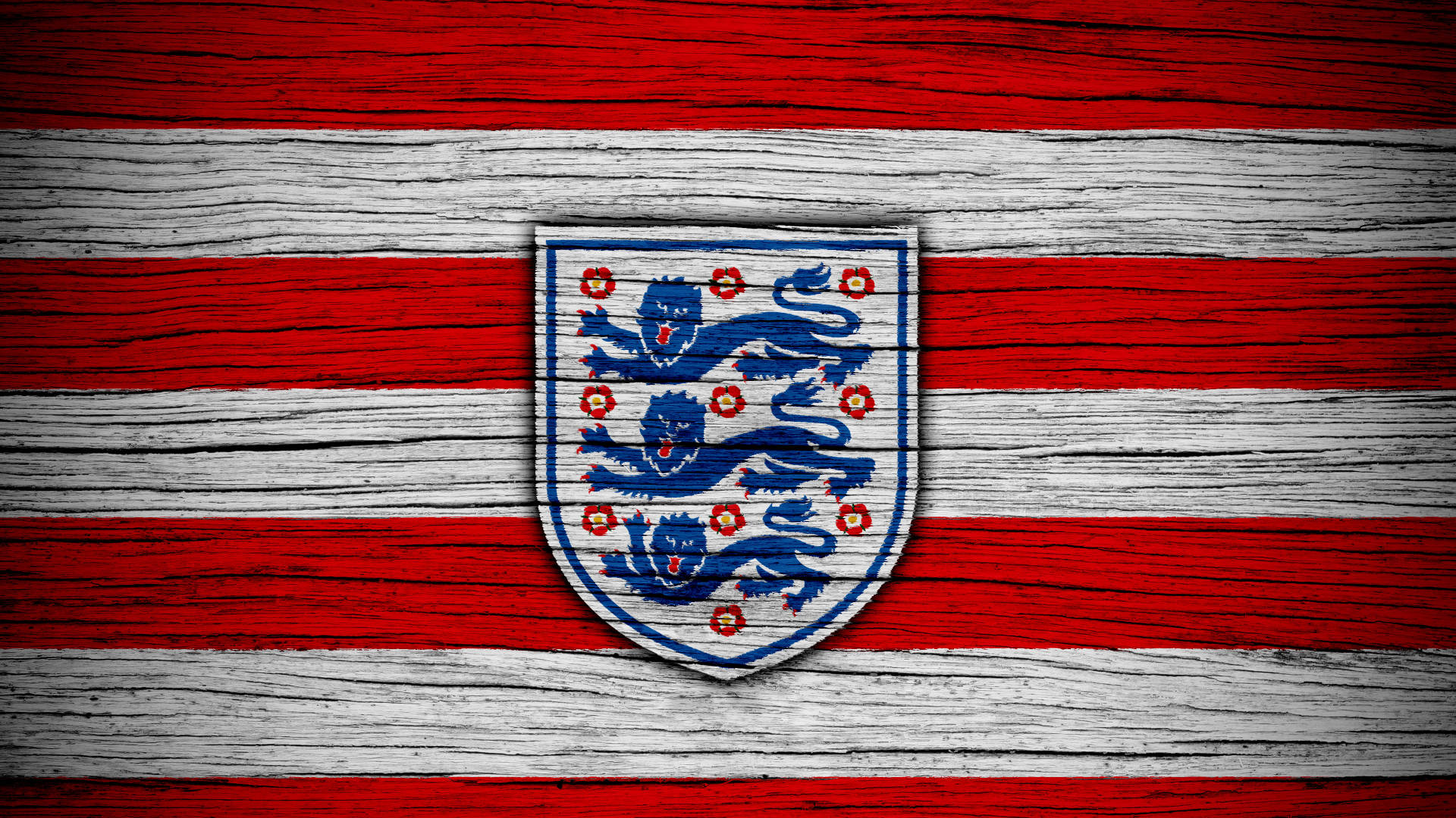 England Football Red White Stripes