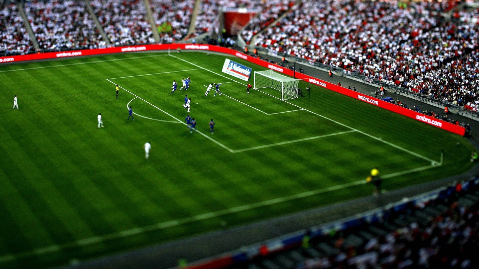 England Football Tilt Shift Blurry Picture