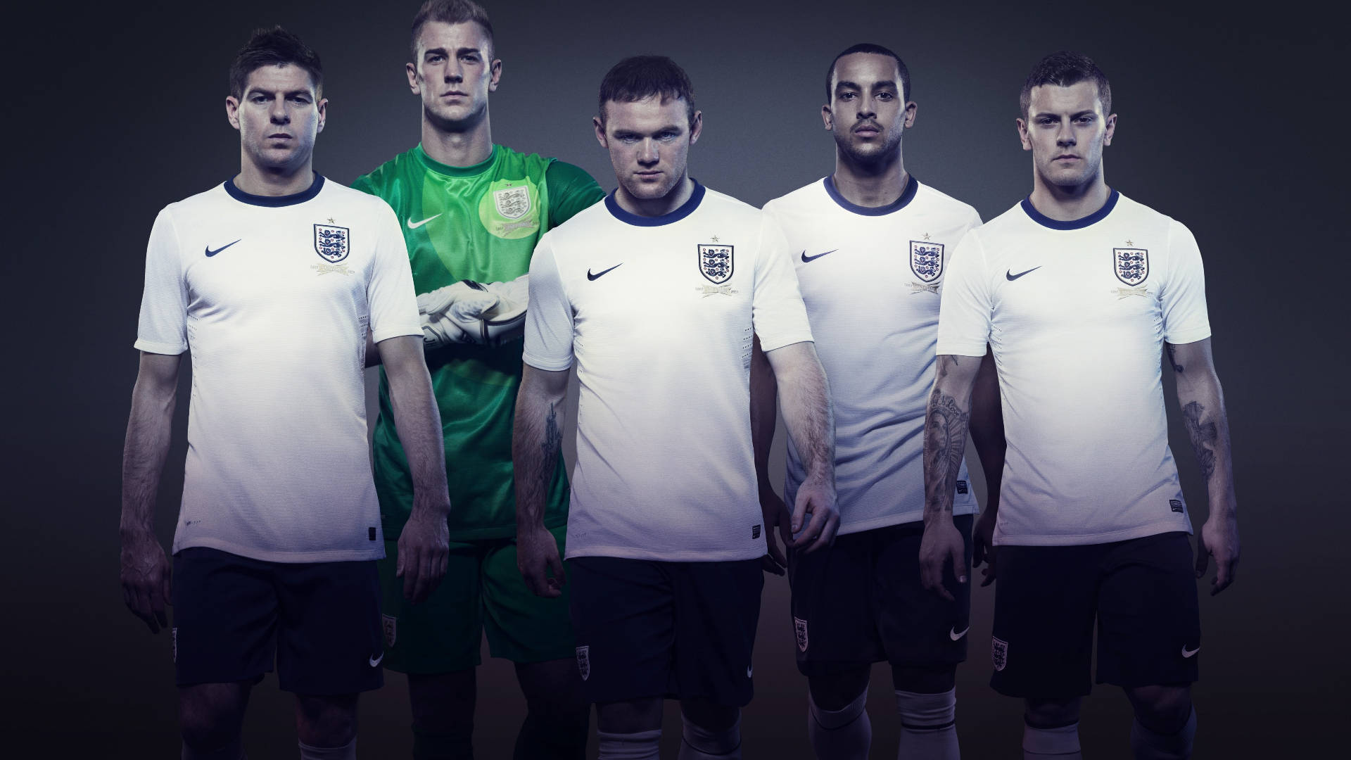 England Football White Jerseys Team Wallpaper