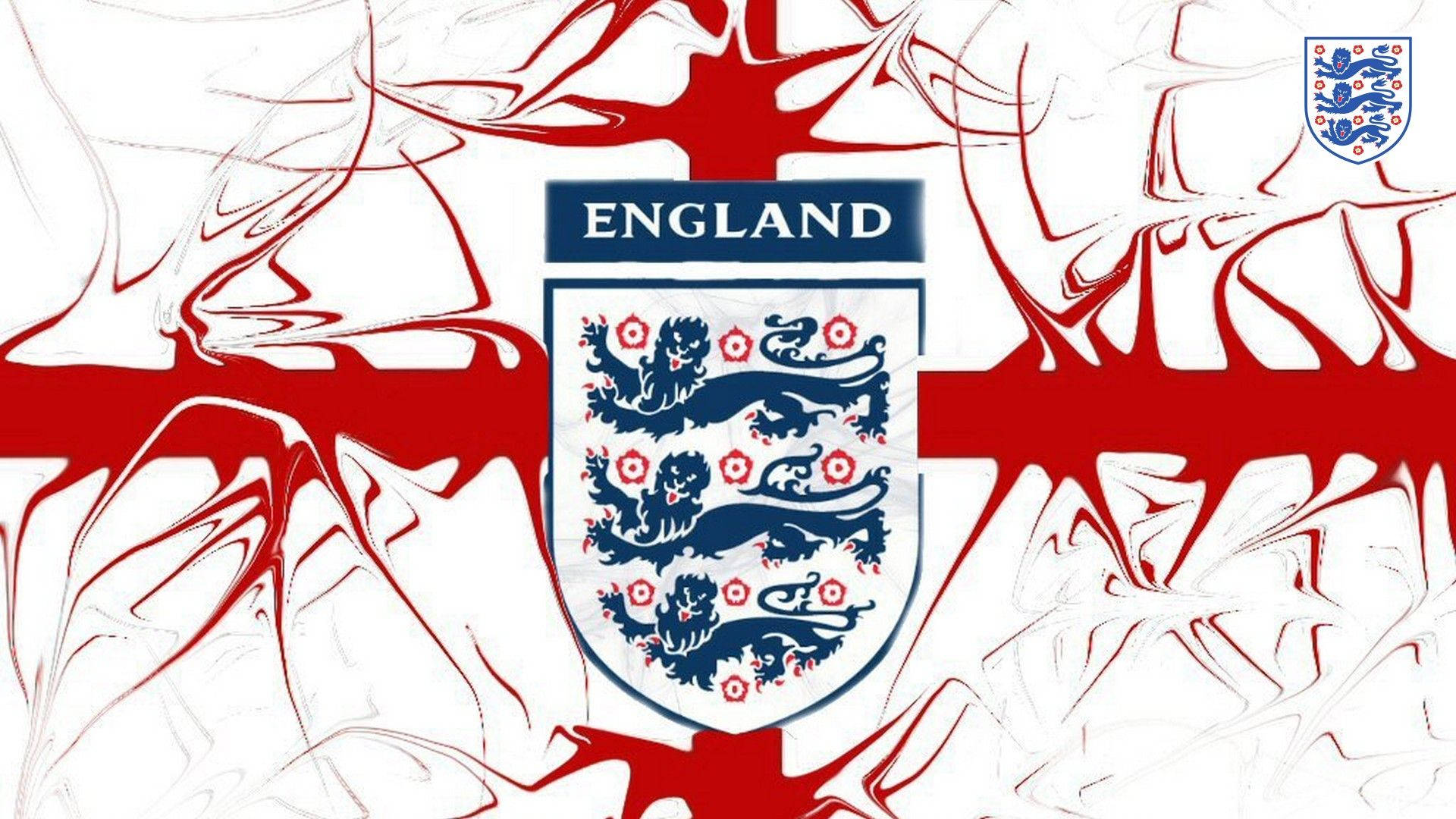 England National Football Team Badge på en blå baggrunde Wallpaper