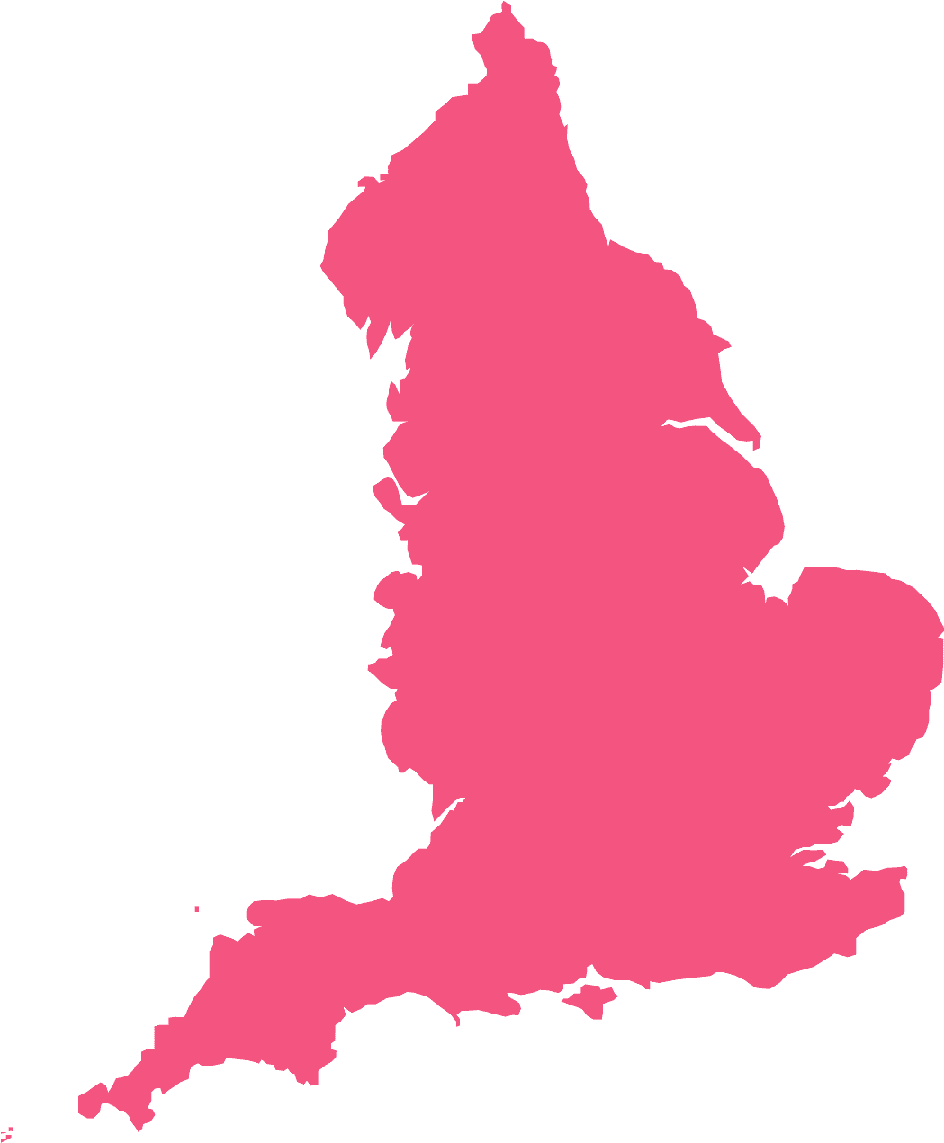 England Outline Map Pink PNG