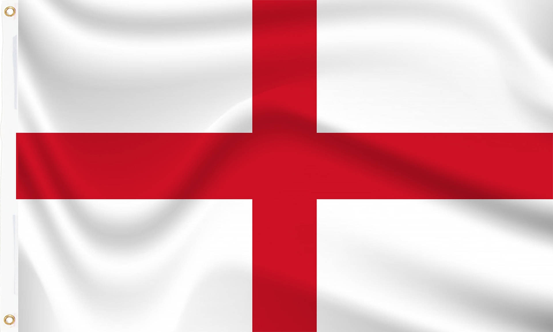 Majestic England Flag Waving Under the Blue Sky Wallpaper