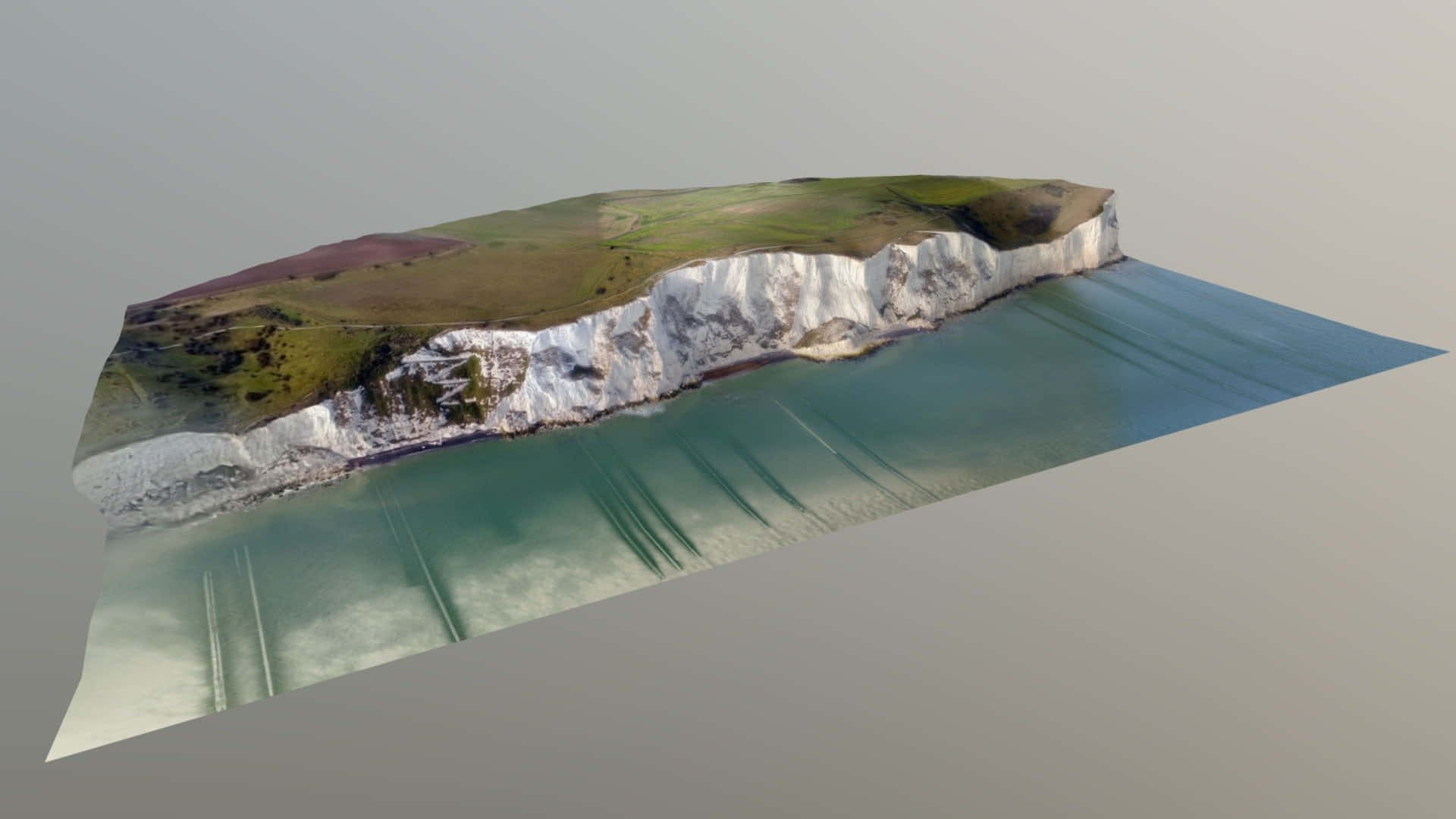 Engelske White Cliffs Of Dover 3D Art Wallpaper Wallpaper
