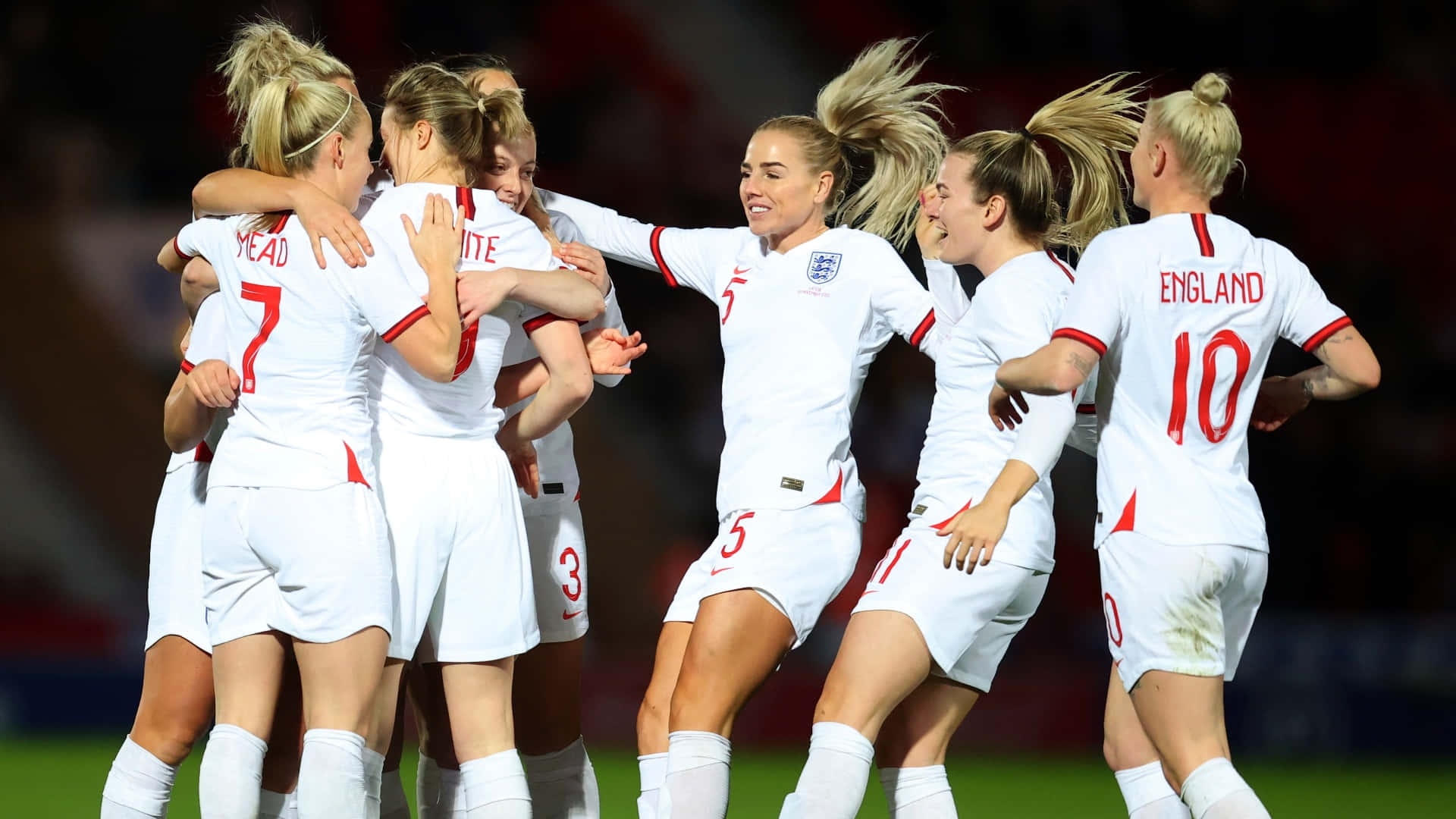 England Womens Soccer Team Celebration Wallpaper