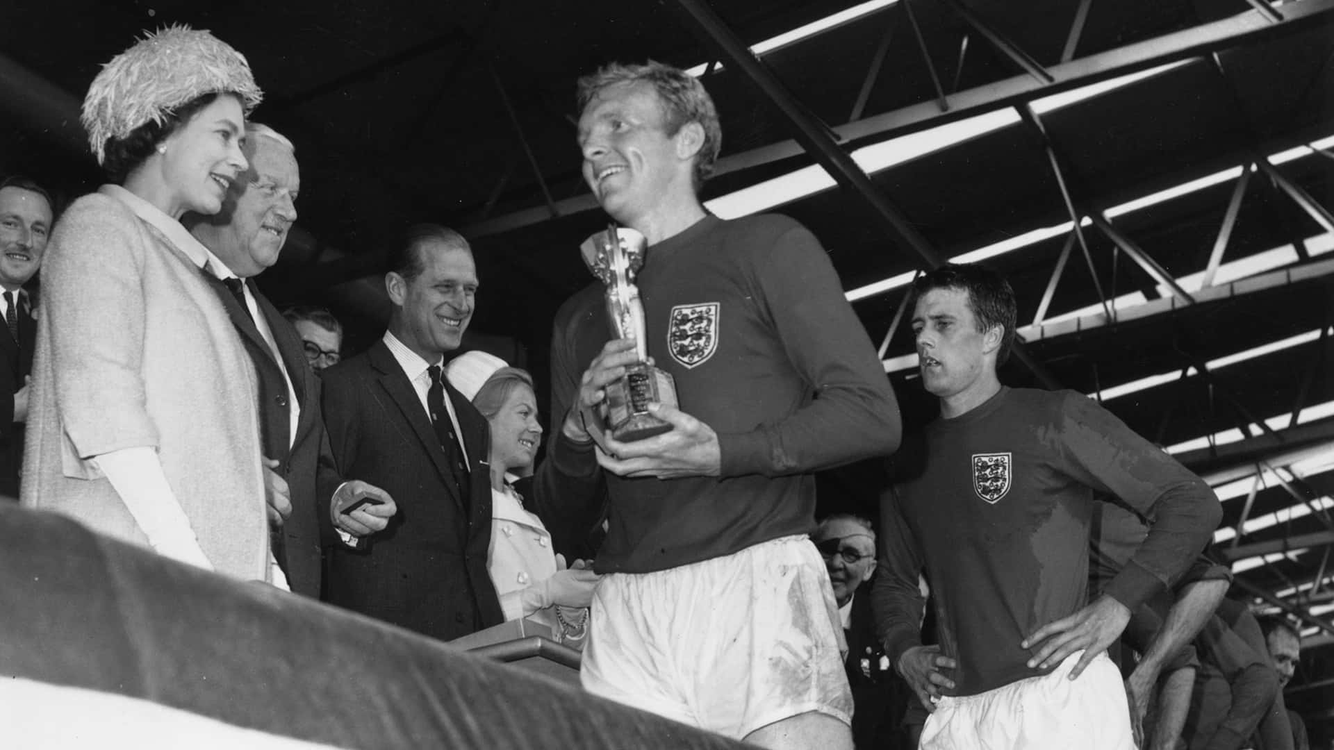 Legendary English Footballer, Bobby Moore in Action Wallpaper