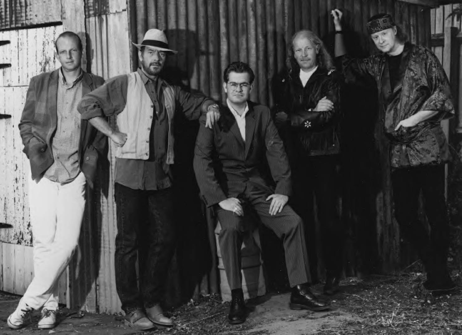 Iconic English Folk Rock Band, Jethro Tull in a Classic Monochrome Photograph Wallpaper