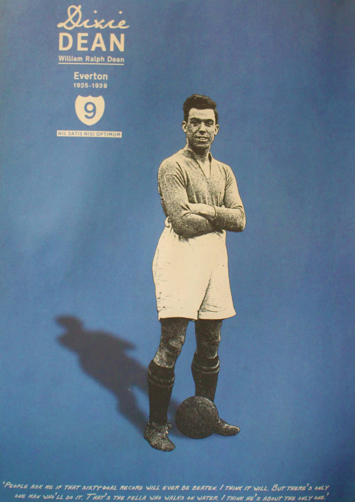 English Football Captain Dixie Dean Retro Poster Wallpaper