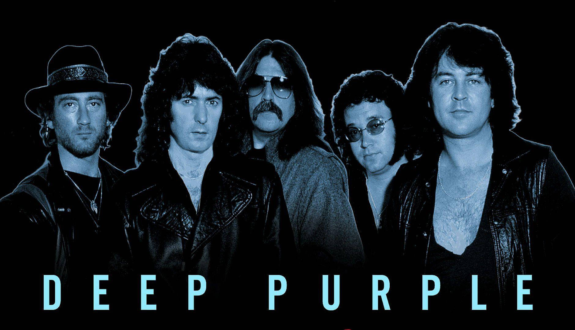 Svårrockbandetdeep Purples Blå Illustration. Wallpaper