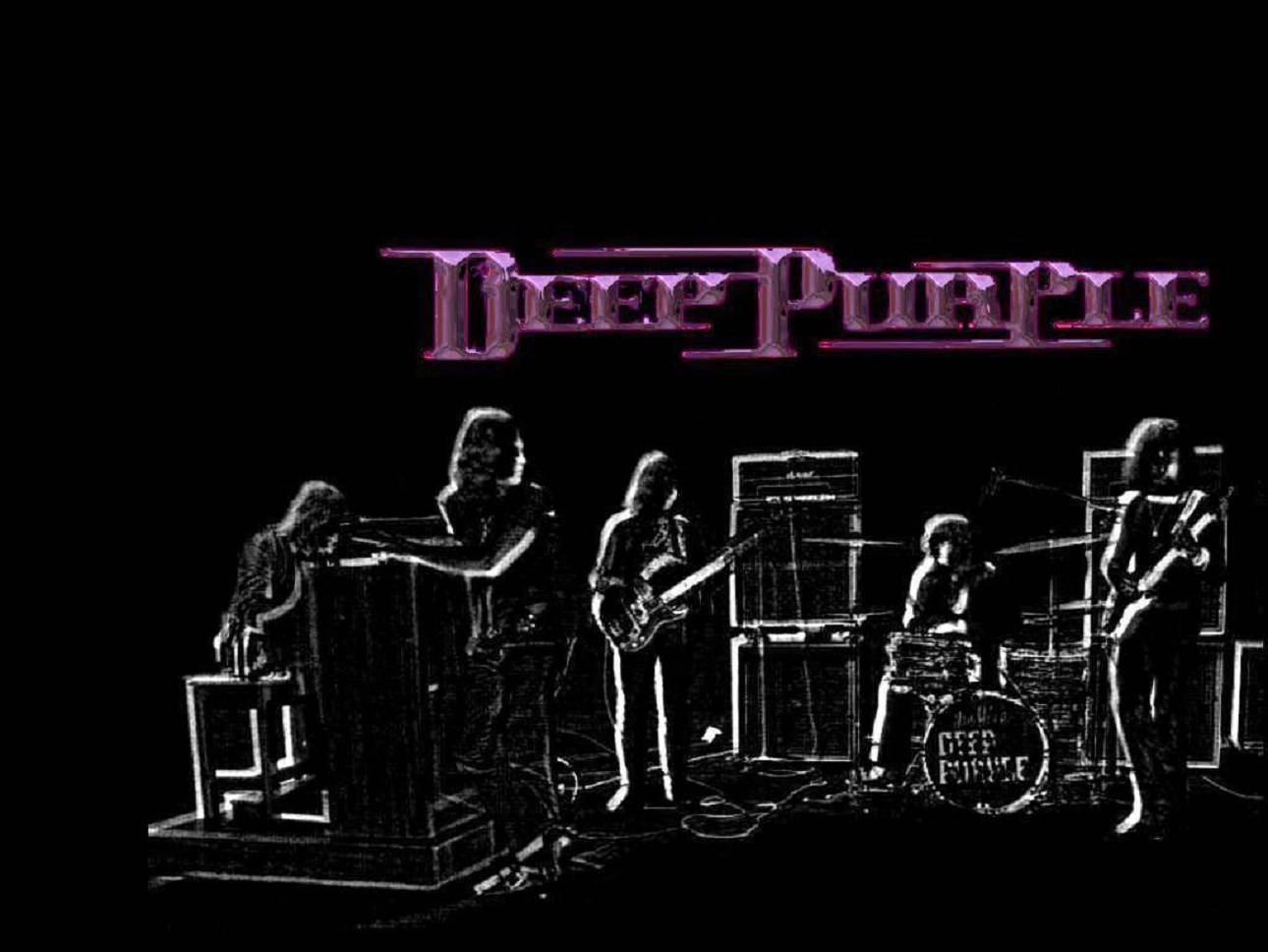 English Hard Rock Band Deep Purple Silhouette Illustration Wallpaper