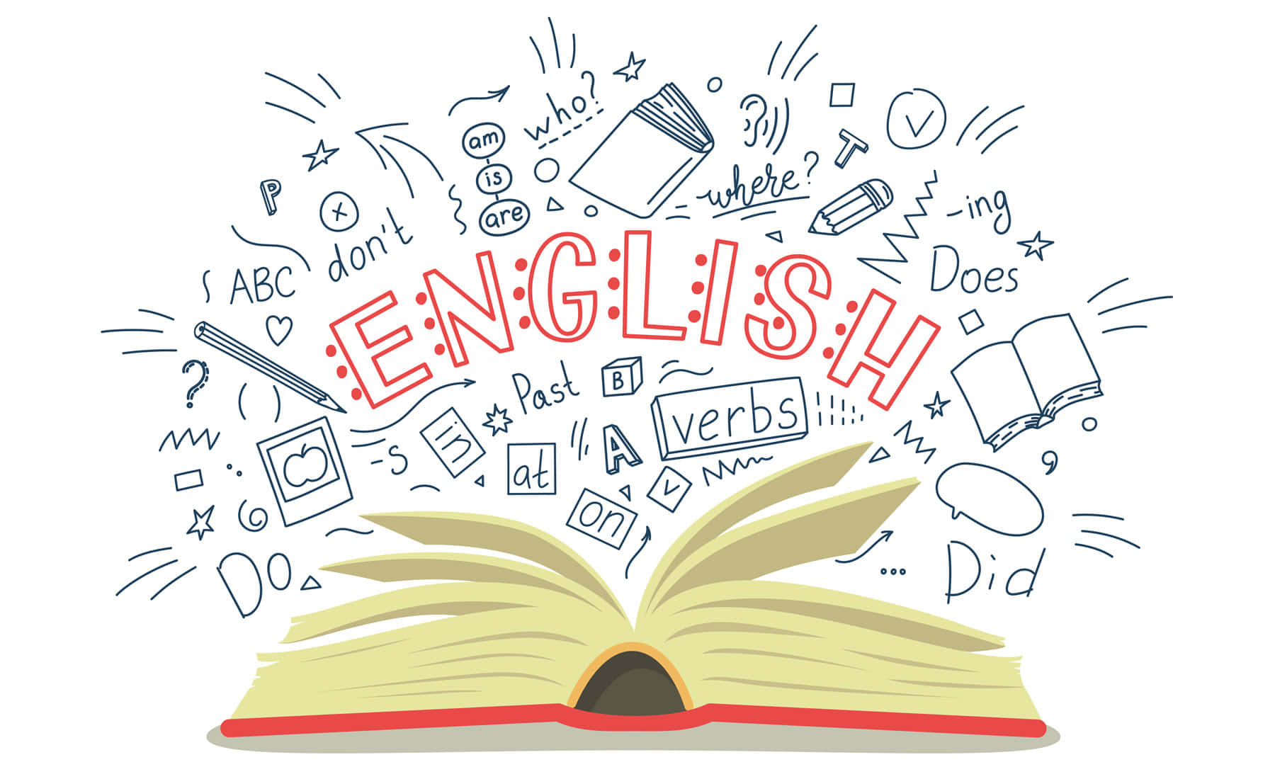 English Learning Open Book Digital Art Picture