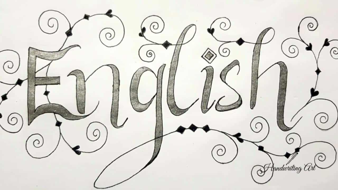 English Typography Drawing Art Picture