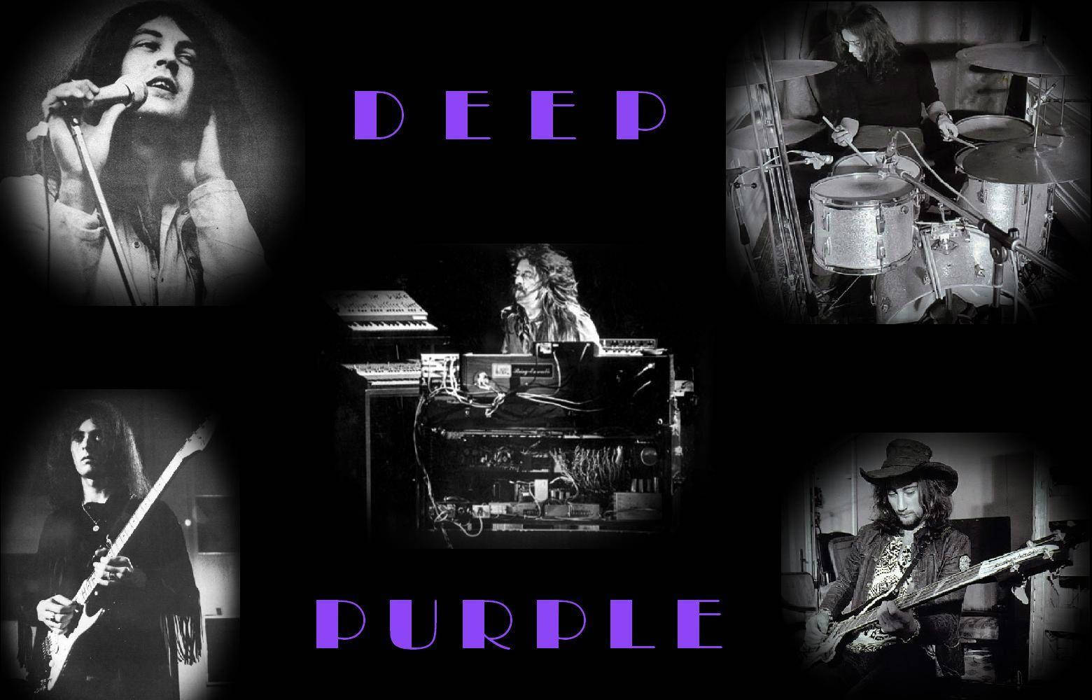 Deeutscherockband Deep Purple In Schwarz-weißer Illustration. Wallpaper