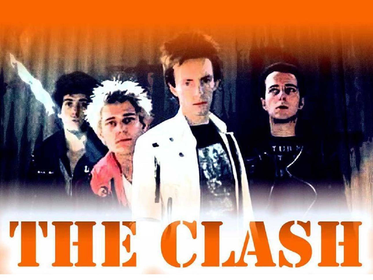 English Rock Band The Clash Cover Illustration Wallpaper