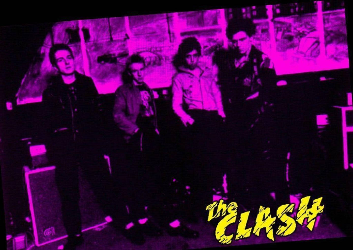 English Rock Band The Clash Purple Illustration Wallpaper
