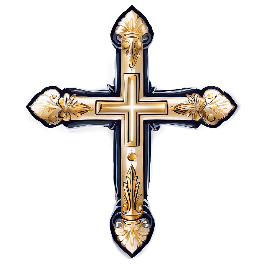 Download Engraved Catholic Cross Motif Png 06122024 | Wallpapers.com