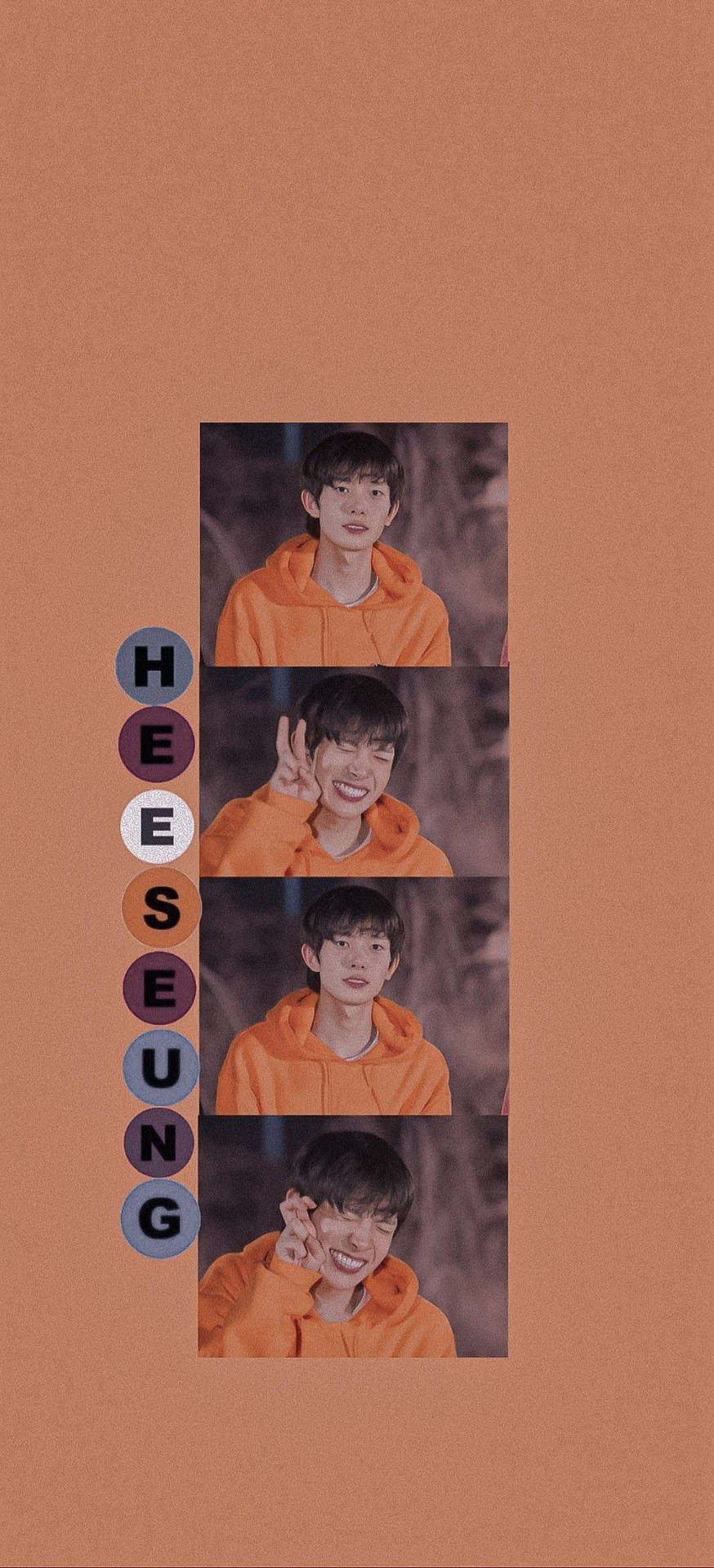 Enhypen Heeseung Brown Aesthetic Collage Background