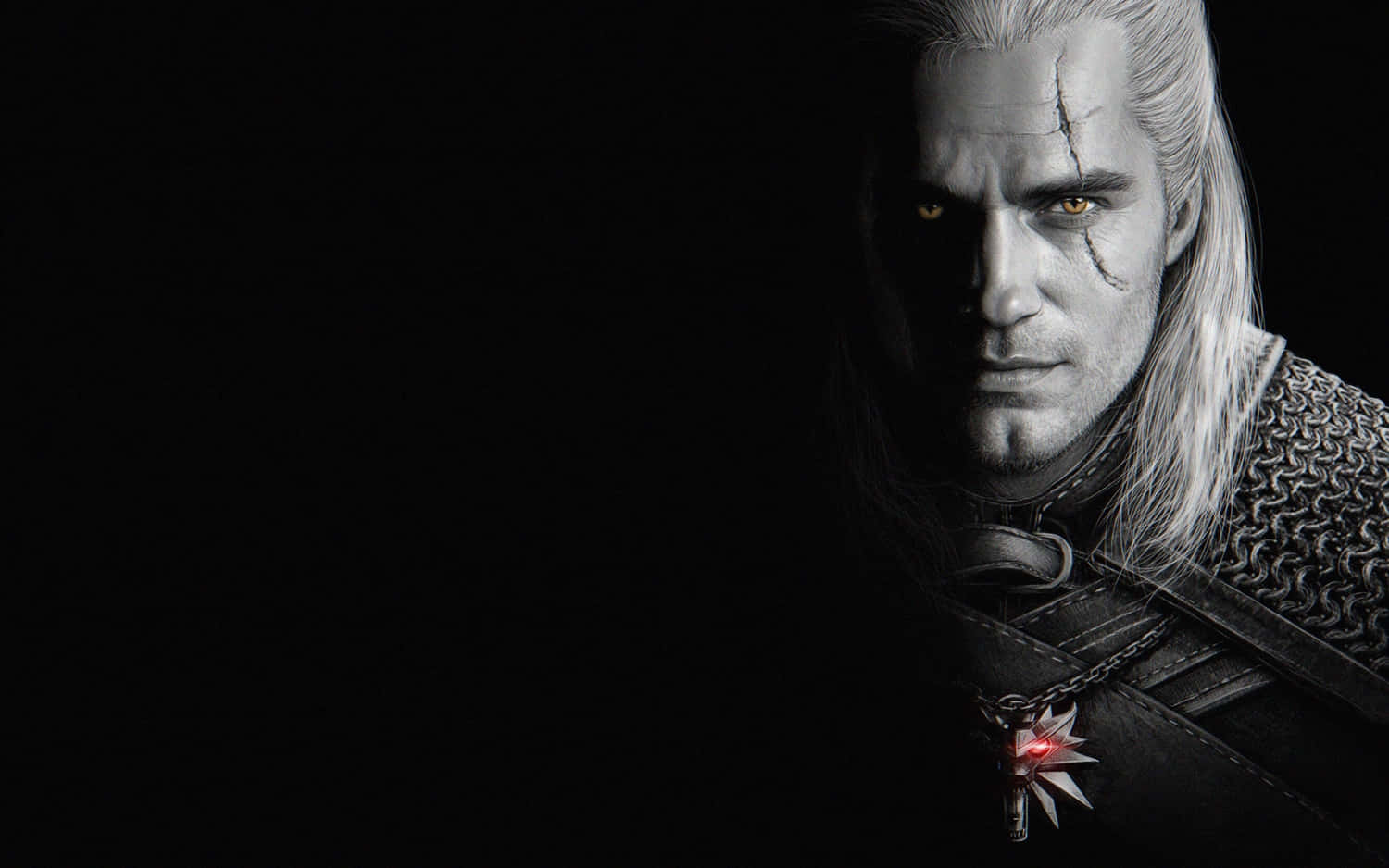 Enigmatic Geralt Of Rivia In The Wilderness Wallpaper