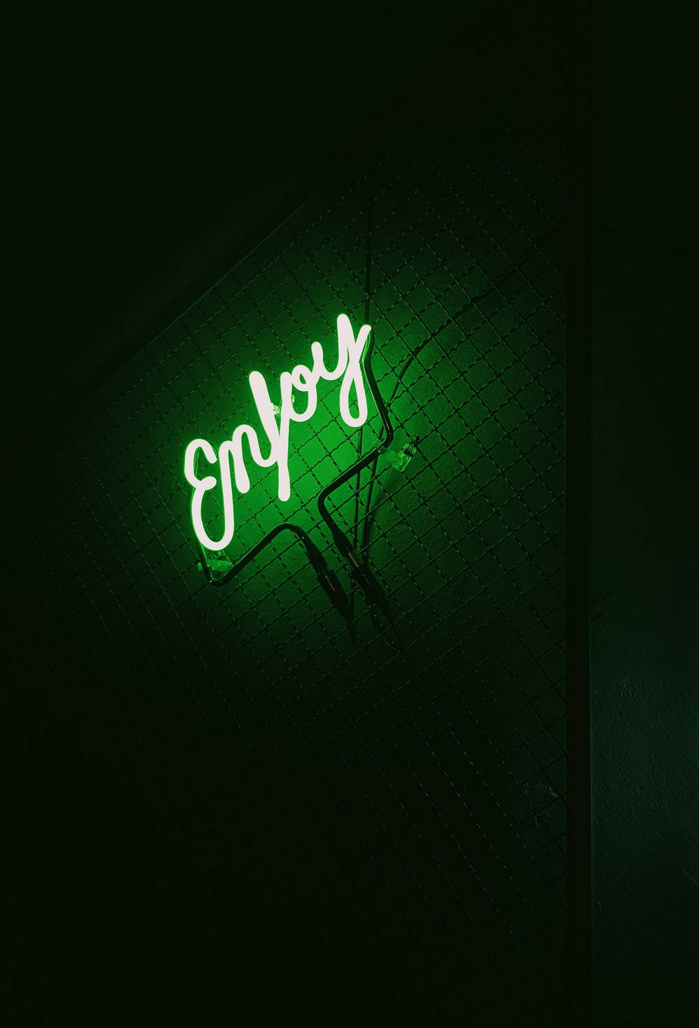 Enjoy Neon Green Aesthetic Wallpaper
