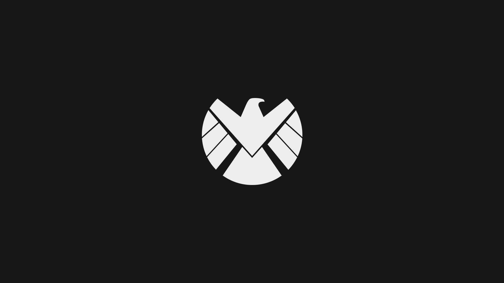 Enkel Sort Marvel Shield Logo Wallpaper