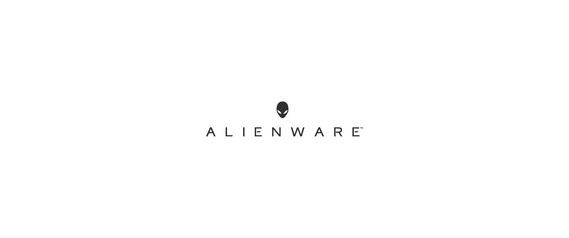 Enkelt Hvidt Alienware-logo Wallpaper