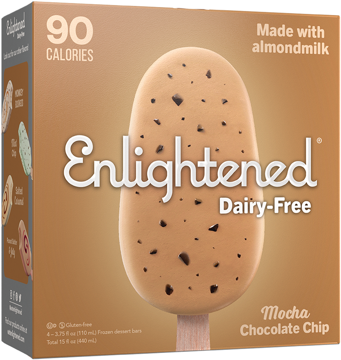 Enlightened Dairy Free Mocha Chocolate Chip Ice Cream Bar PNG