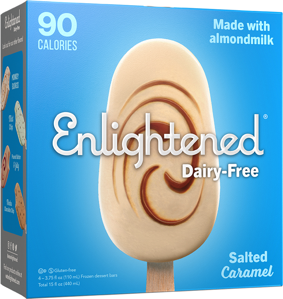 Enlightened Dairy Free Salted Caramel Ice Cream Bar PNG