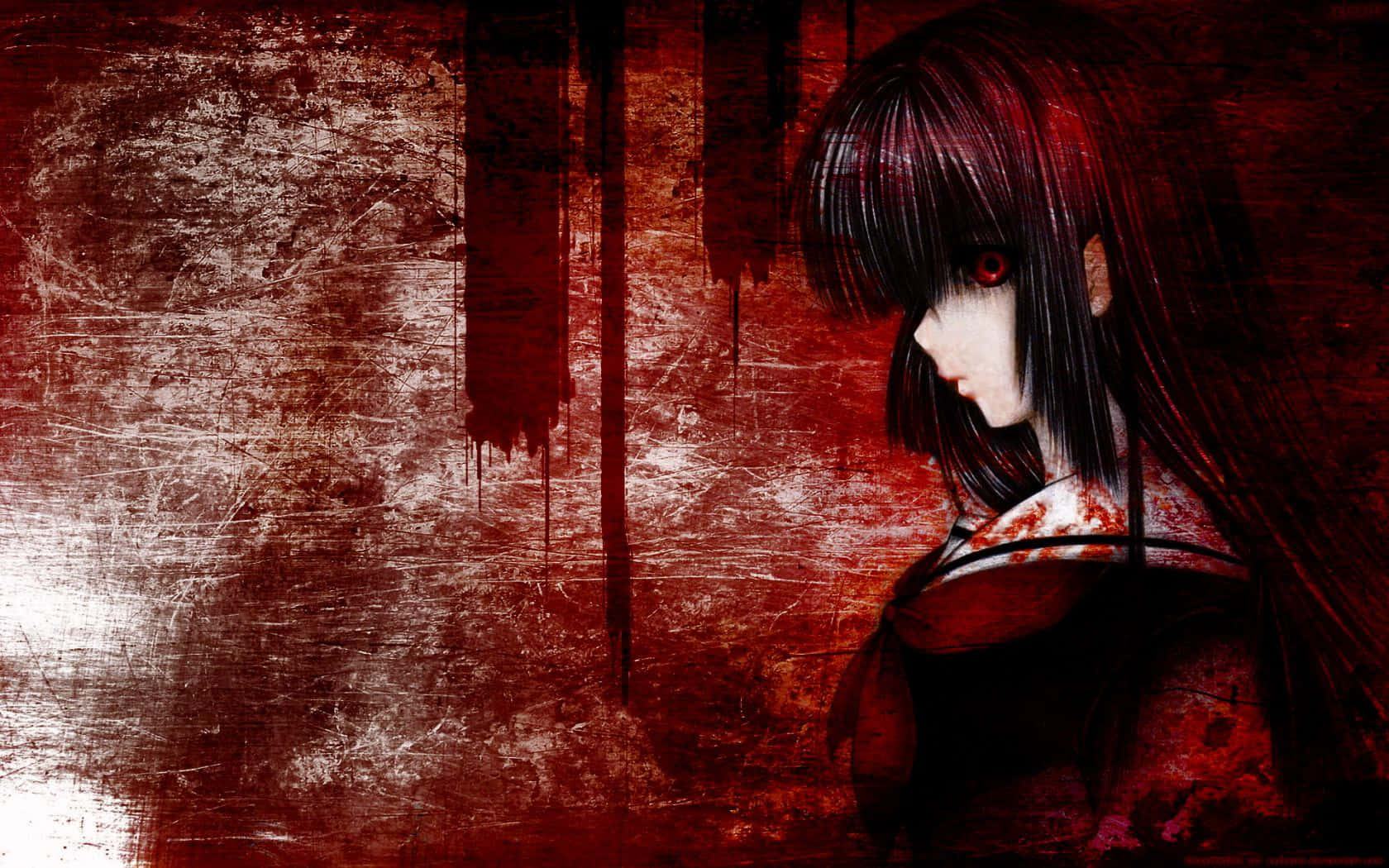 Enma Ai Scary Anime Character From Hell Girl Background