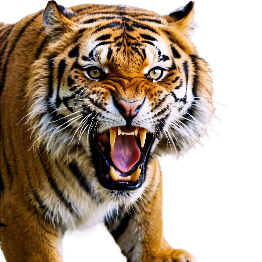 Enraged Tiger Close-up Png 06252024 PNG