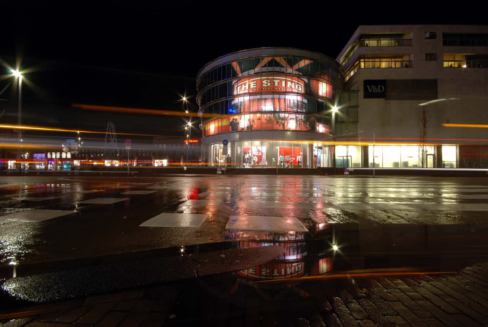 Paysage Urbain Nocturne D'enschede Fond d'écran