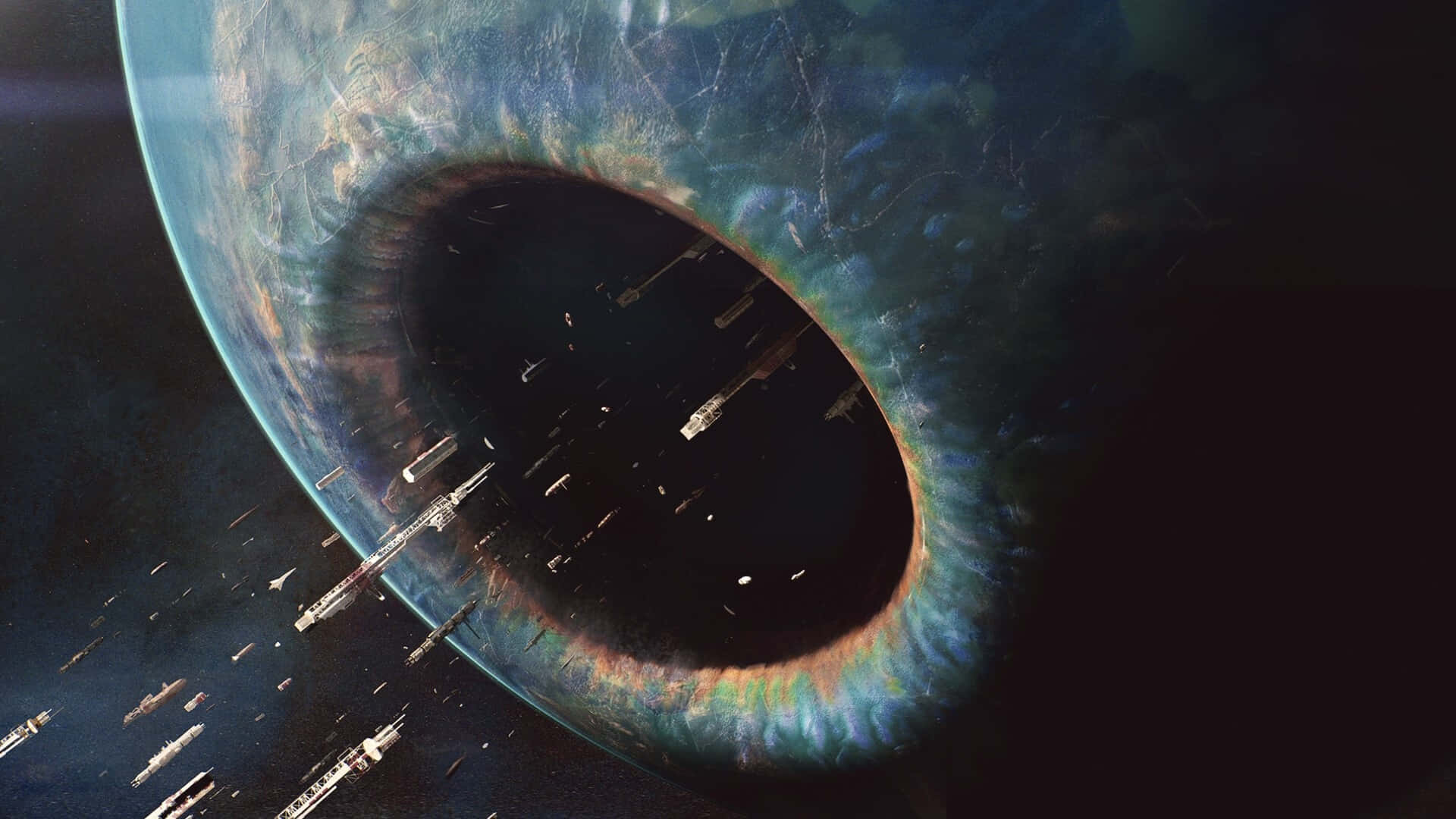 Enthralling Space Journey Through A Cosmic Wormhole Wallpaper