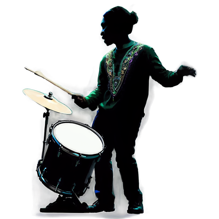 Enthusiastic Drummer Silhouette Png Vjd PNG