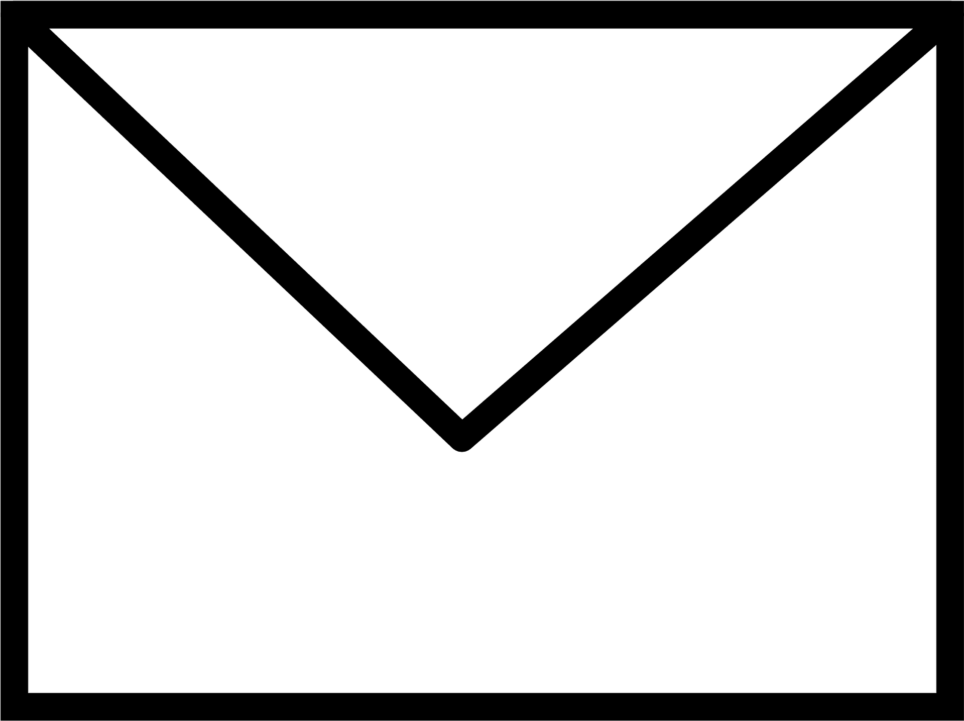 Envelope Icon Simple Blackand White PNG