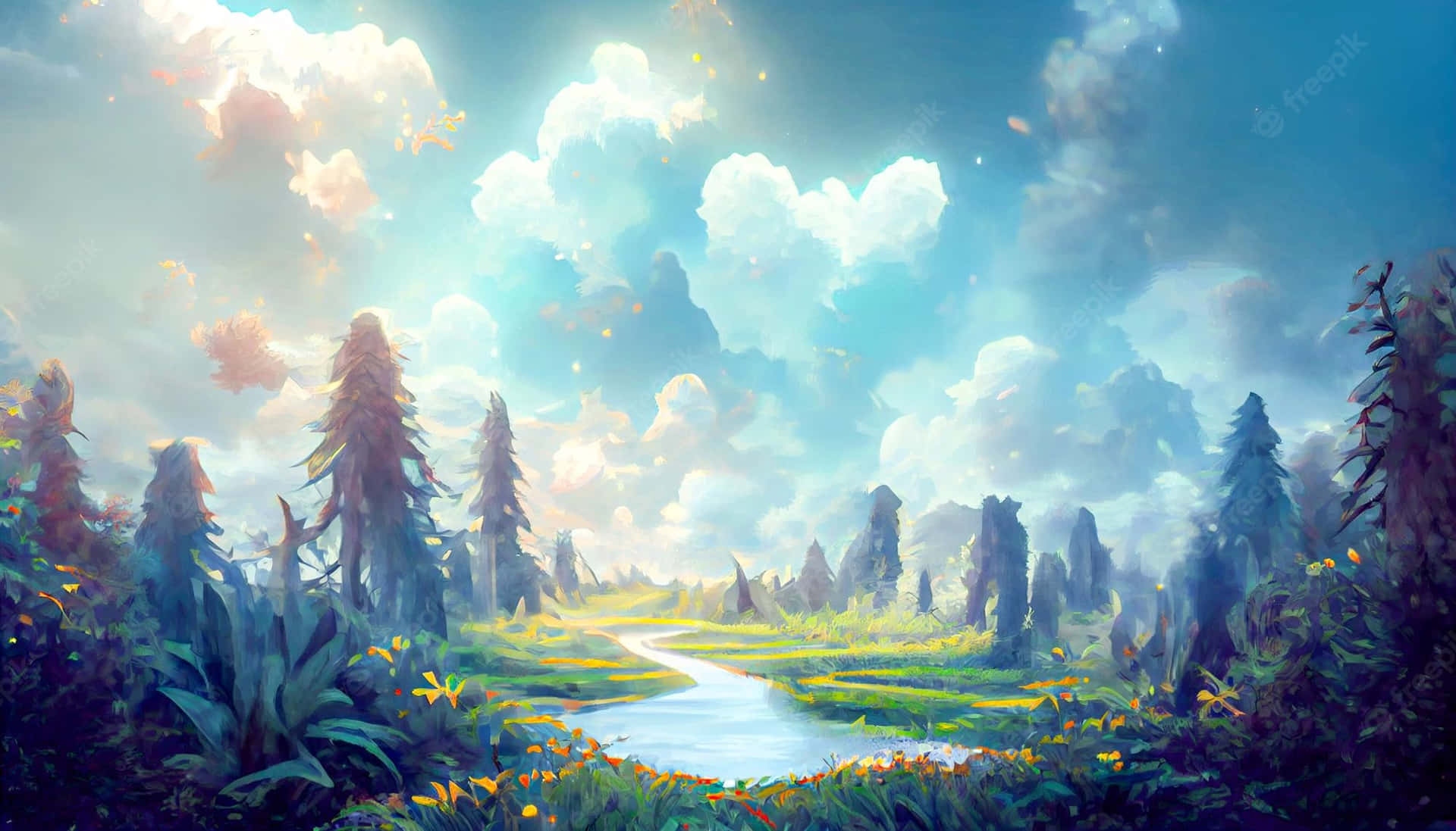 Environment Soft Dreamy Painting Wallpaper