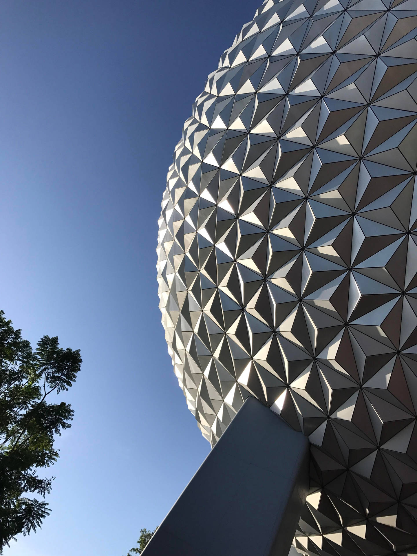 "Iconic Epcot Globe Captured from Below" Wallpaper