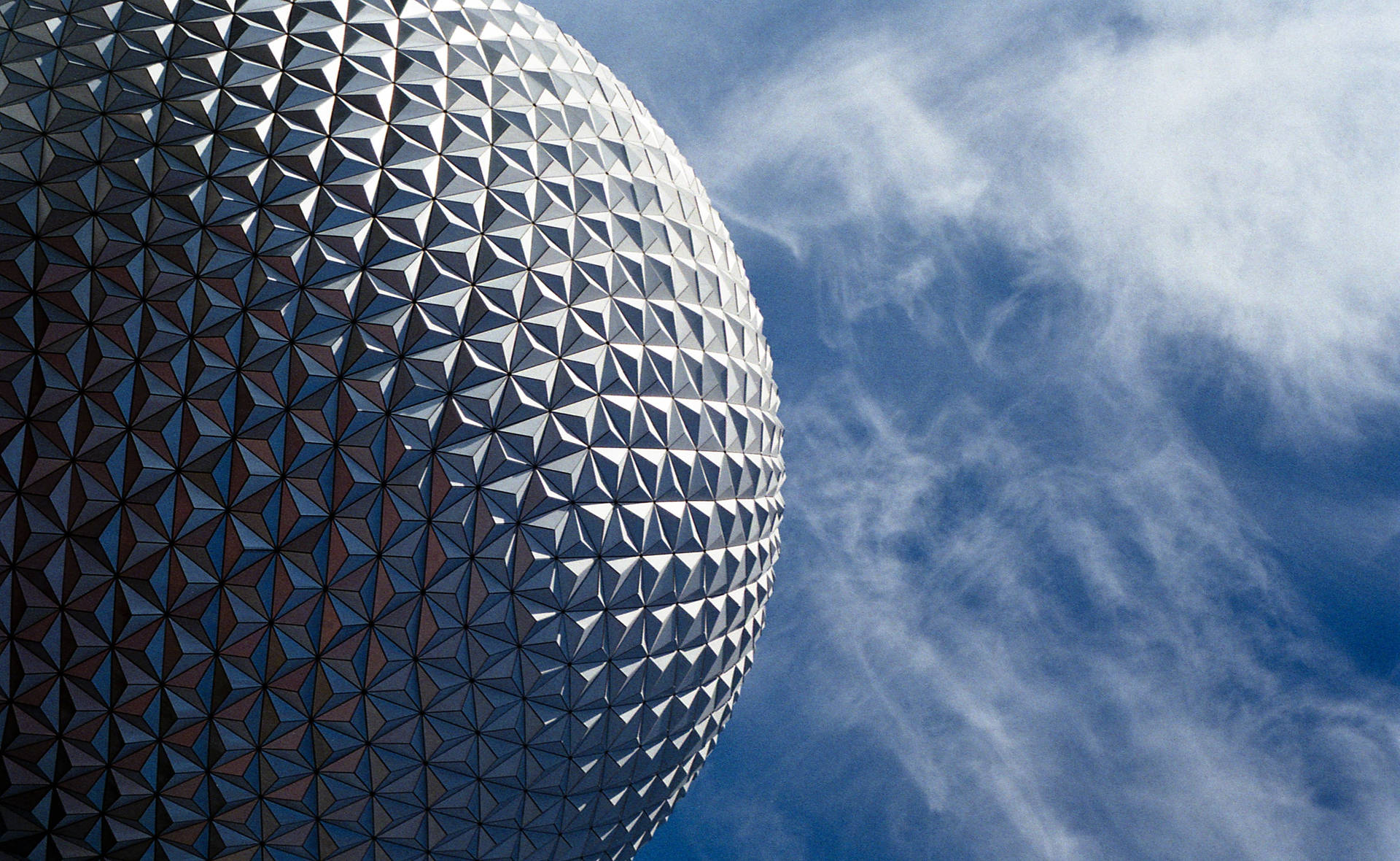 Epcot Globe With Wispy Clouds Wallpaper