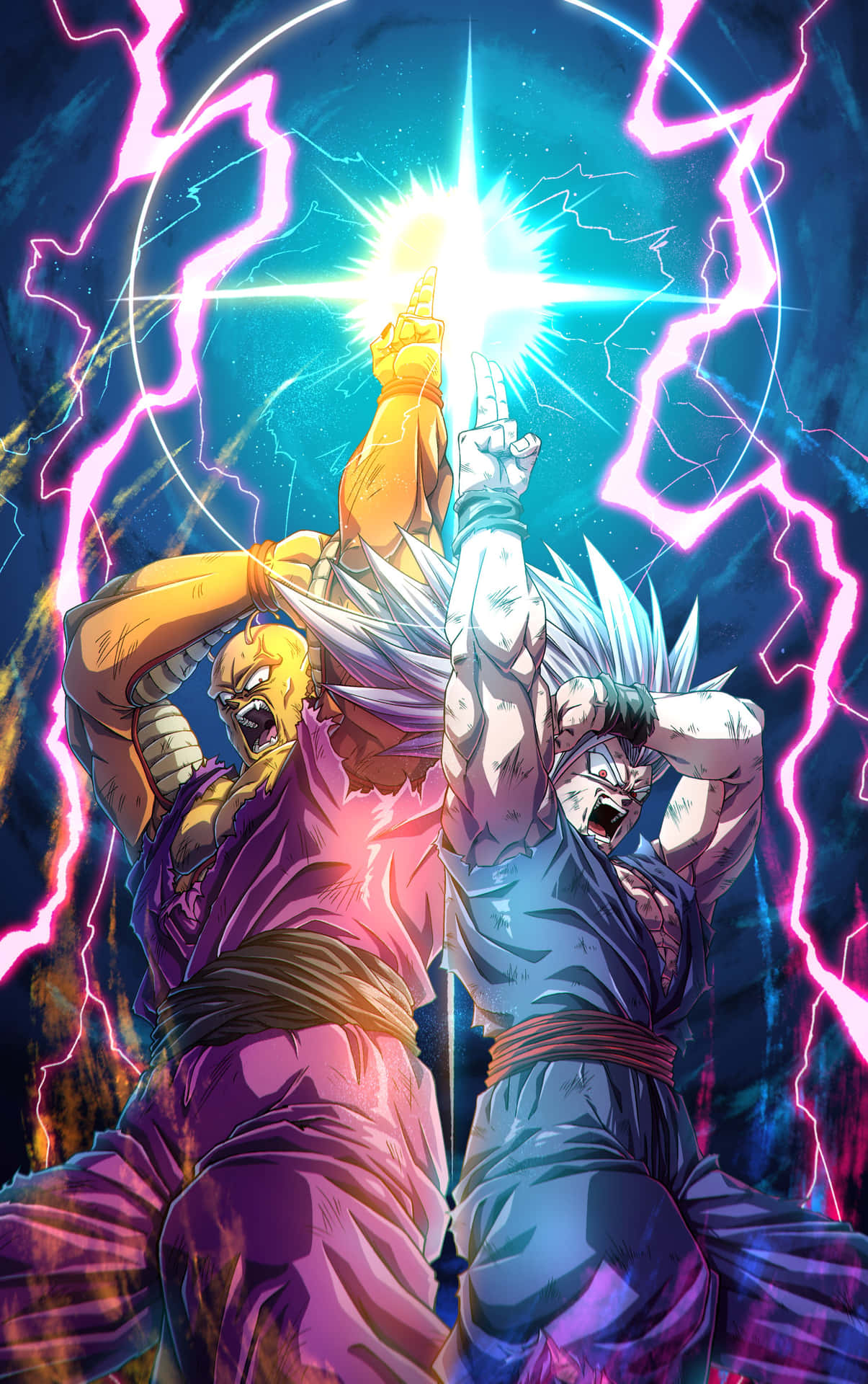 Epic_ Anime_ Battle_ Electric_ Backdrop.jpg Wallpaper