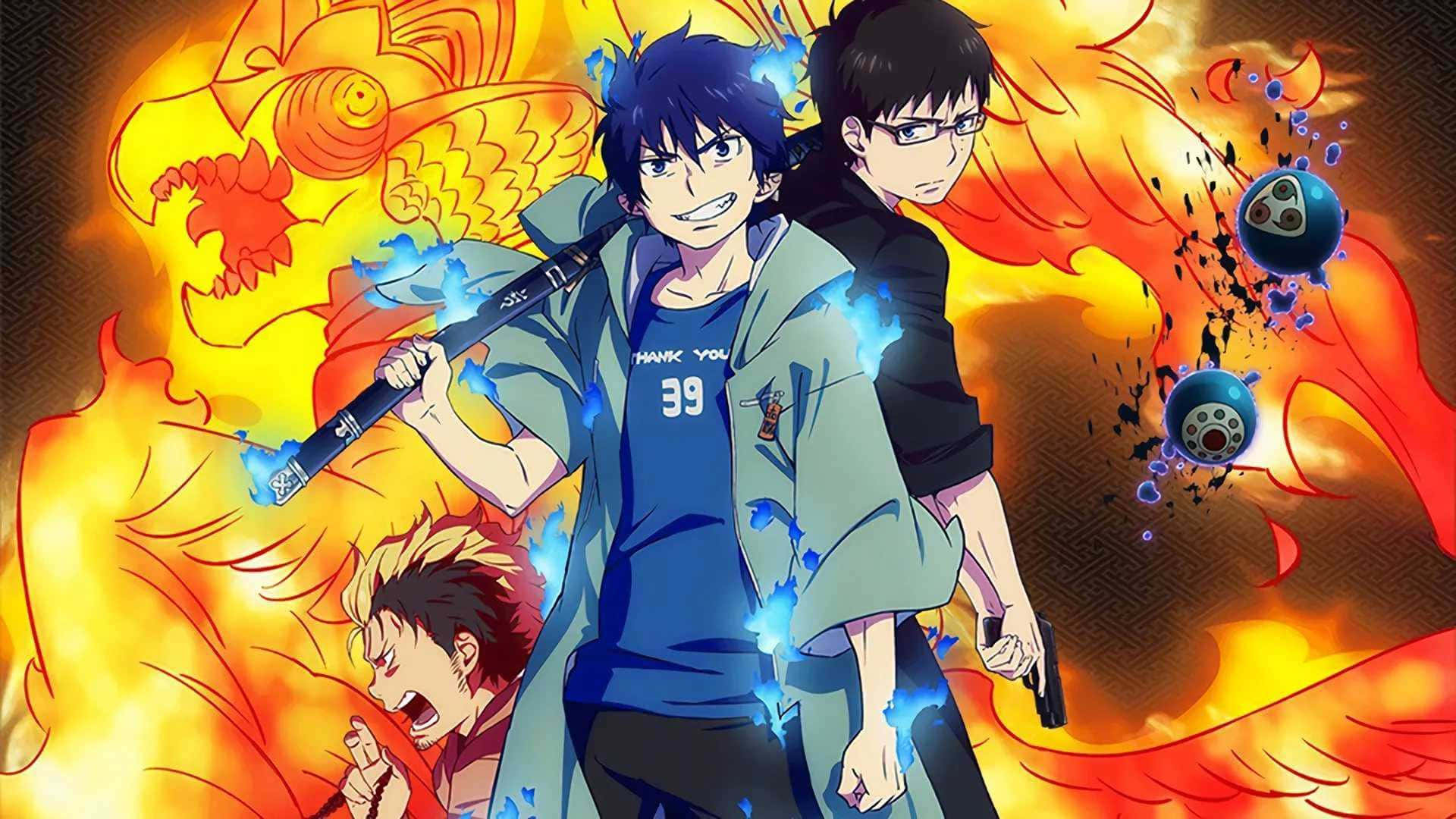 Okumura Brothers From Epic Anime Blue Exorcist Wallpaper