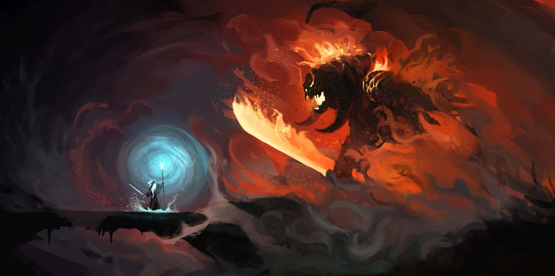 Epic_ Battle_ Against_ Fire_ Demon Wallpaper