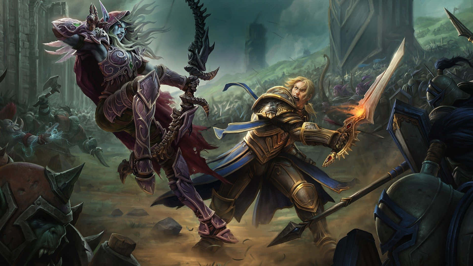 Epic Battle For Azeroth - The Alliance Vs. The Horde In World Of Warcraft Wallpaper