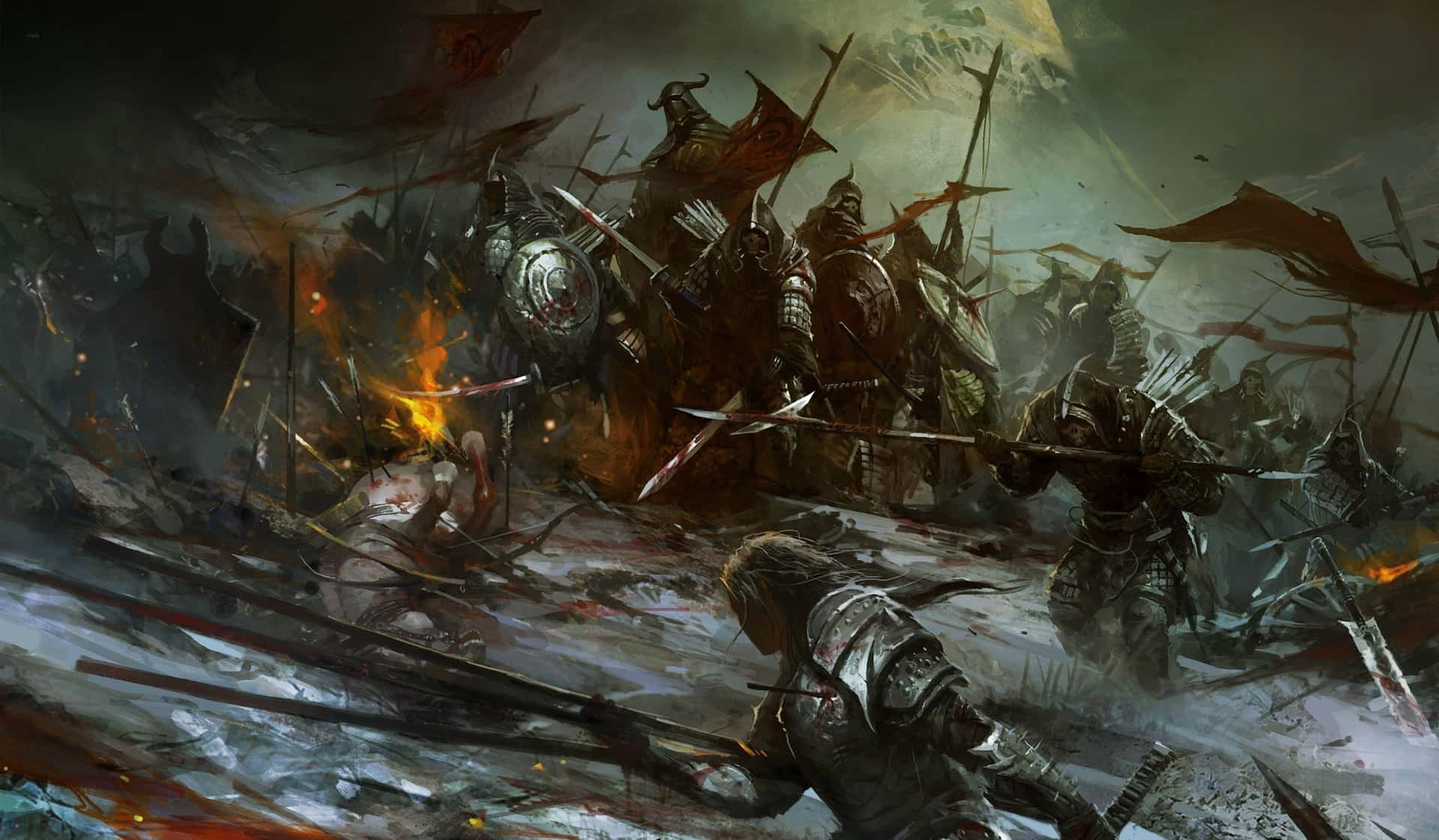 Epic_ Battle_ Scene_ Artwork Wallpaper