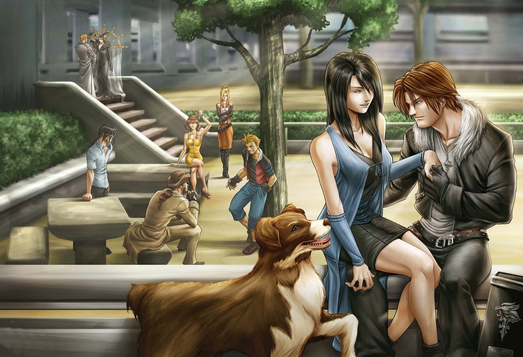 "epic Battle Scene From Final Fantasy Viii" Wallpaper