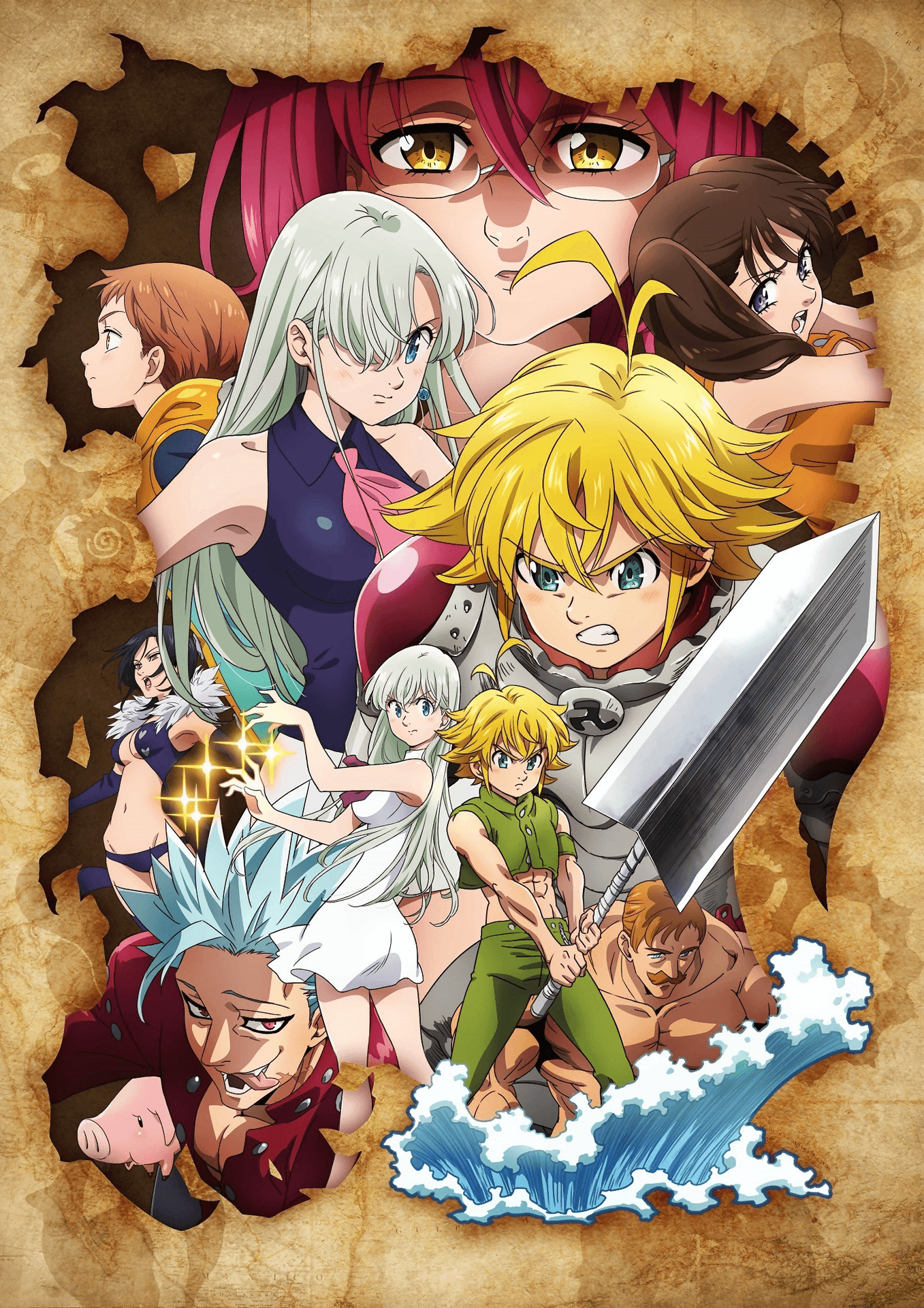 Epic Battle Scene From The Seven Deadly Sins Animated Series Wallpaper