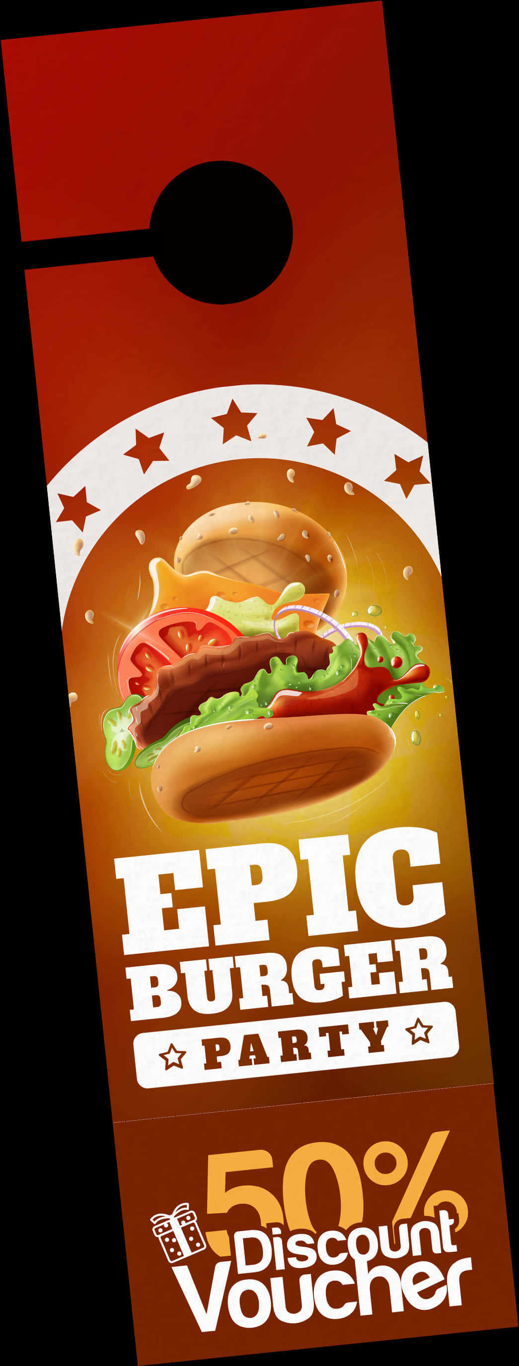 Download Epic Burger Party Discount Hanger | Wallpapers.com