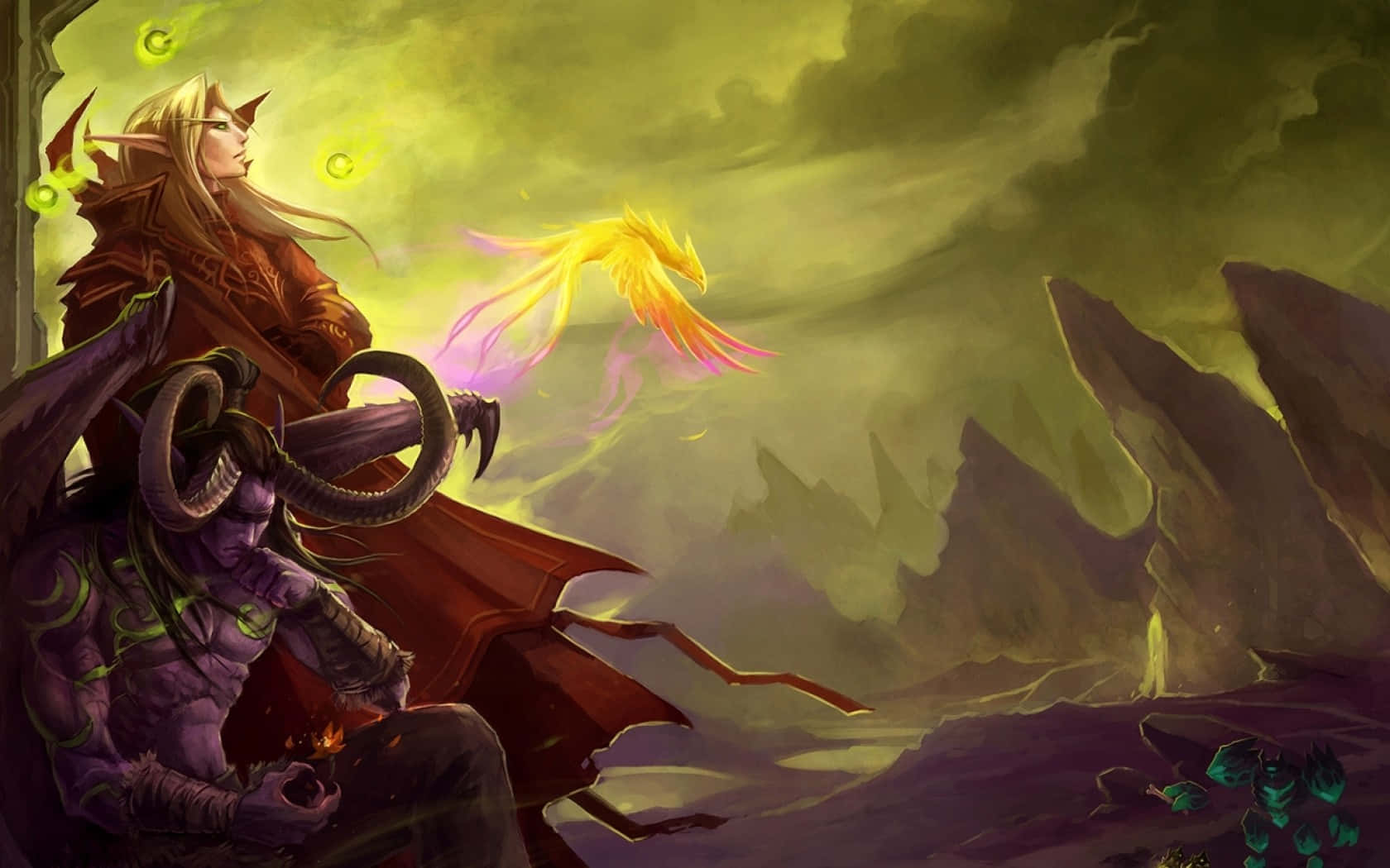 Epic Character Confrontation In World Of Warcraft: The Burning Crusade Wallpaper